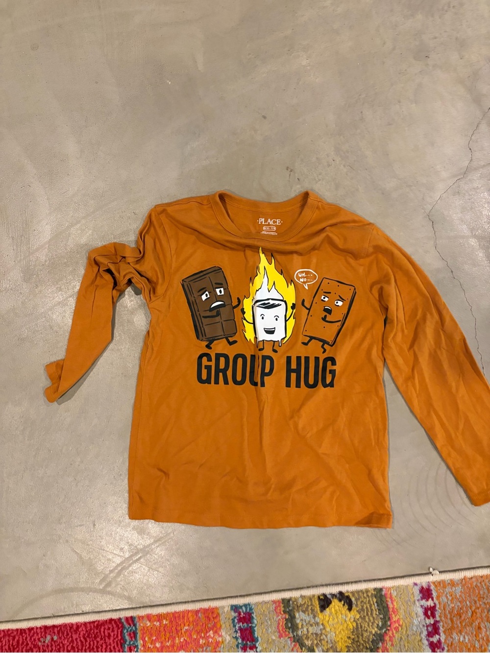 The Children's Place Orange 'Group Hug' Long Sleeve Graphic Tee